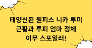 태양신된 원피스 니카 루피 근황과 루피 엄마 정체 이무 스포일러!