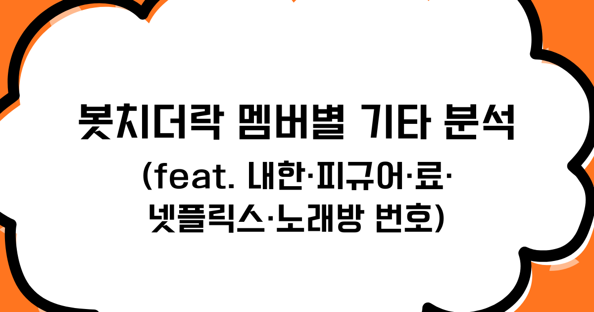 봇치더락 멤버별 기타 분석 (feat. 내한·피규어·료·넷플릭스·노래방 번호)